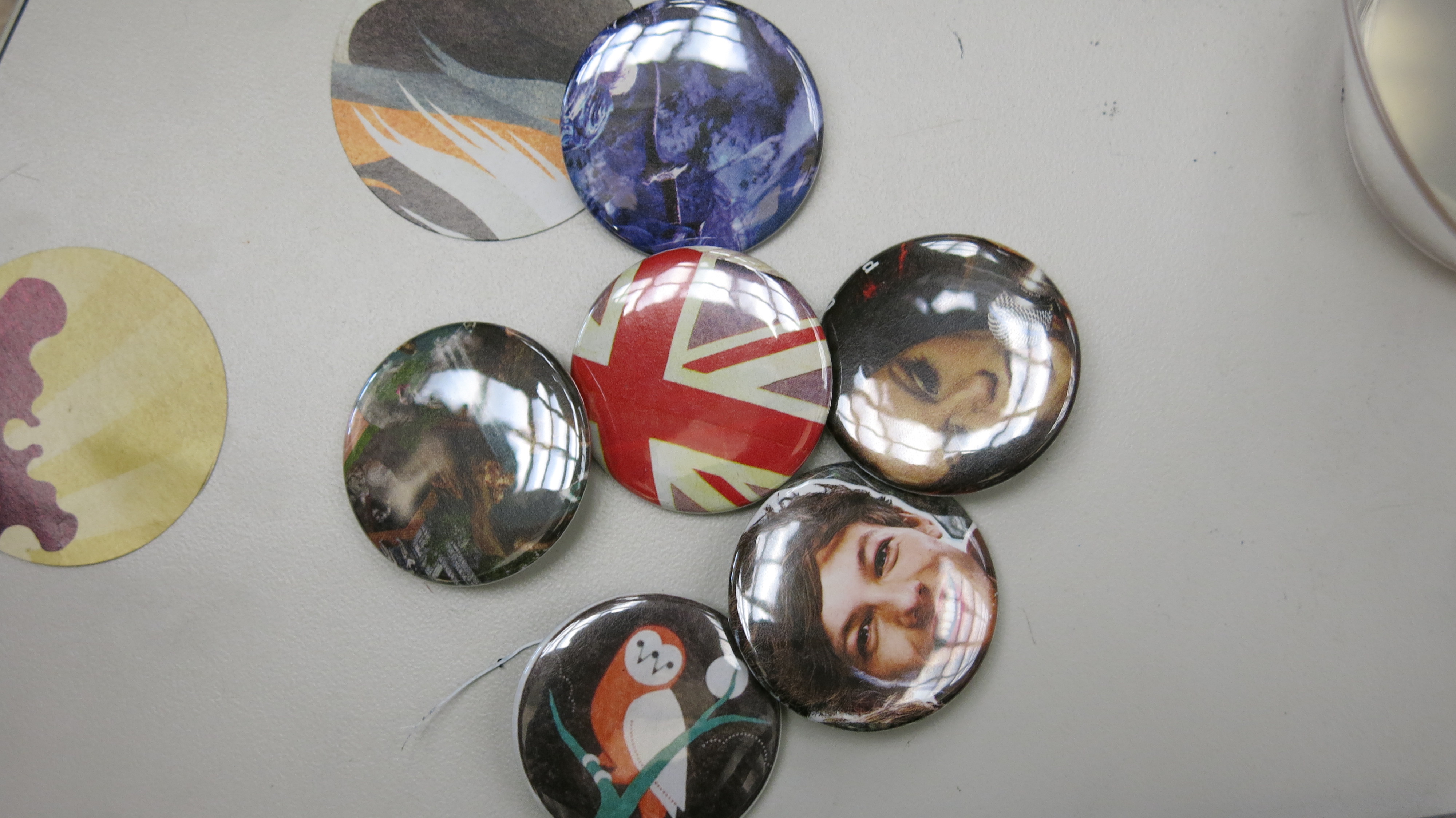 Some of the pins participants made.