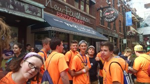 Pittsburgh attendees getting dinner in Greektown in the heart of Detroit